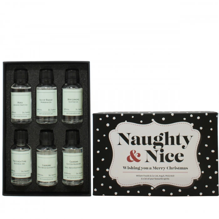 Naughty & Nice Christmas Gin Gift Set - Black 4 Naughty & Nice Christmas Gin Gift Set - Black - Image 2