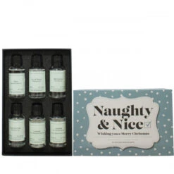 Naughty & Nice Christmas Gin Gift Set - Blue -Jura Shop giftbox naughtynice blue insideshot gin ps