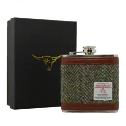 Harris Tweed Hip Flask (6oz) - Green